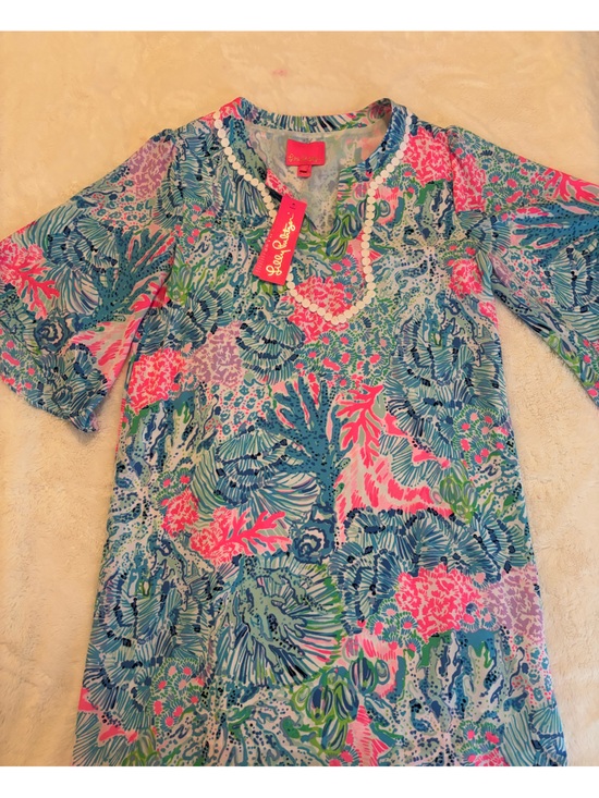 Lilly Pulitzer Dresses & Skirts - Lilly Pulitzer Blue, Pink and Green Coral Reef Print Dress